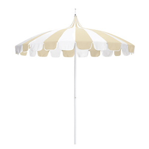 Premium Large Hawaii Bali Resort Pink and <span class=keywords><strong>White</strong></span> Stripe Pagoda <span class=keywords><strong>Patio</strong></span> Vieira Sombrilla de playa con borlas para el jardín del hotel al aire libre - Product Image 3