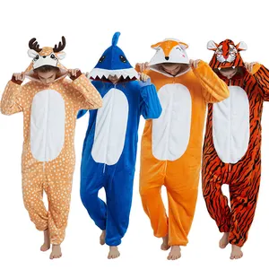 Supplier Wholesale Adult And Kids Animal Jumpsuit Sleepwear Customized Flannel Cartoon Pajamas Onesie