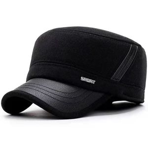 Sport <b>Flat</b> Cap Warm Windproof Winter <b>Hat</b> For Men Adult Sports Caps Keep Warm Polyester Fabric - Product Image 1