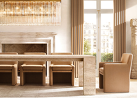 Fauteuil de salle à manger en tissu sur rail de haute qualité, avec cadre en bois massif, couleur personnalisée, style postmoderne italien MATIA, pour hôtel et restaurant
