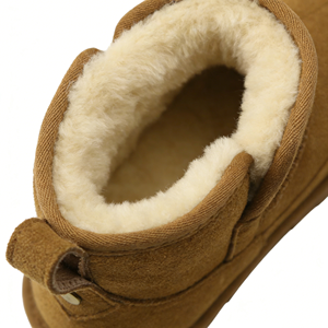 <span class=keywords><strong>Botas</strong></span> <span class=keywords><strong>de</strong></span> Nieve <span class=keywords><strong>de</strong></span> Piel <span class=keywords><strong>de</strong></span> Oveja <span class=keywords><strong>de</strong></span> Doble Cara y Cuero Vacuno Marrón para <span class=keywords><strong>Mujer</strong></span>, Venta Directa <span class=keywords><strong>de</strong></span> Fábrica OEM/ODM al por Mayor, Suela <span class=keywords><strong>de</strong></span> TPR EVA - Product Image 5