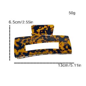 Pinzas <span class=keywords><strong>de</strong></span> Pelo <span class=keywords><strong>de</strong></span> Acetato <span class=keywords><strong>de</strong></span> 13 cm, Estilo Geométrico Europeo <span class=keywords><strong>y</strong></span> Americano, Color Carey, Pinzas <span class=keywords><strong>de</strong></span> Pelo <span class=keywords><strong>de</strong></span> Tiburón Coloridas, Accesorios para el Cabello - Product Image 2