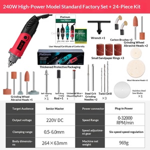 KHC Mini Electric Drill Dremel Rotary <b>Tools</b> Variable Speed Grinder Industrial Woodworking Carbide Tip 6-Speed <b>Engraving</b> - Product Image 2