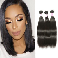 Extensions de cheveux humains vierges Remy de couleur naturelle noire droite bon marché en gros Importations chinoises Lots pour femmes noires