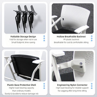 Chaise de formation pliable et peu encombrante avec tablette d'écriture rotative, porte-gobelet et emplacement pour stylo pour l'école, la salle de classe et le bureau
