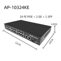 Commutateur PoE AI 24 ports 10/100 Mbps + 2 ports Uplink Gigabit + 1 SFP RJ45 16 Gbit/s, capacité de commutation élevée, en stock pour caméras IP et vidéosurveillance