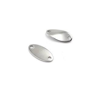 Pendentif ovale en acier inoxydable, connecteur à double trou en forme de 8, accessoires de bijouterie DIY pour la fabrication de bracelets et de colliers - Product Image 3