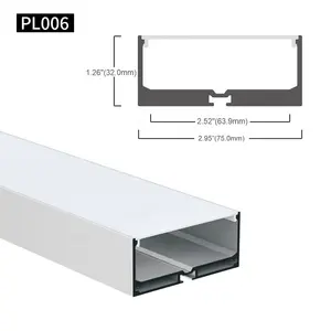 Lighting Box Aluminum Channel Rectangle Suspended Wide LED Aluminium Profile for Multi-Row Strips