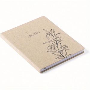 Large Plain Linen Cover Writing Journal 256 Ruled Cream Pages Ribbon <b>Bookmark</b> Lay Flat Desk Size Lined Notebook Made Guangdong - Product Image 1