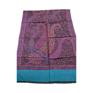 Luxueux 100% laine fine Jamavar Jacquard écharpe classique tissé à la main qualité supérieure doux chaud élégant Durable feuille traditionnelle - Product Image 1