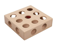 Kotak Puzzle mainan kucing interaktif, kotak mainan Peet labirin kayu