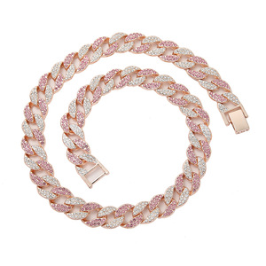 สร้อยคอคิวบาฮิปฮอปขนาด 15 มม. เครื่องประดับฮิปฮอป สร้อยคอผู้ชาย ผู้หญิง สั้น - Product Image 3