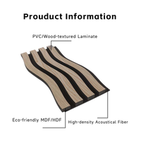 Panneaux acoustiques modernes flexibles en MDF et polyester Akupanel, à lattes ondulées pour plafond et mur, ignifuges et imperméables, pour studio et bureau.