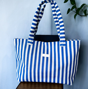 Bolso de Lona a Rayas de Moda para Mujer, de Gran Capacidad, de un Solo Hombro - Product Image 3