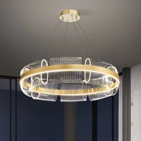 Lustre de plafond italien haut de gamme, design artistique créatif, anneau lumineux de luxe, stable pour salon