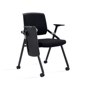 Modern Foldable Stackable Integrated Mesh <b>Chair</b> Training Table Versatile Office Furniture Conference Meetings Writing <b>Desk</b> Use - Product Image 2