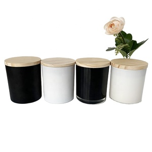 Meilleurs pots à bougies en verre écologiques résistants à la chaleur pour Noël, avec couvercles en bambou, récipients cylindriques vides réutilisables pour la décoration intérieure - Product Image 1