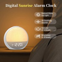 Machine à bruit blanc populaire pour le sommeil des bébés, avec lumière de réveil, horloge numérique et alarme simulateur d'aube, 30 sons apaisants, vente en gros