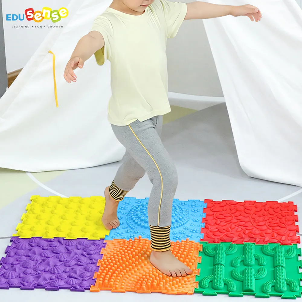 Tapis de Puzzle orthopédique sensoriel pour enfants, jeu de jouets éducatifs, tapis de sol de Massage, tapis de Module, tapis d'acupression