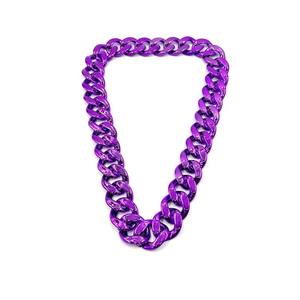 Cadena de Oro Grande de color europeo y americano, collar de oro grande cubano para rendimiento de club nocturno de plástico galvanizado UV - Product Image 5