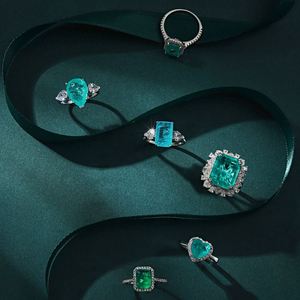 Dylam High End Collection 925 Sterling <b>Silver</b> Women Wedding Engagement Bridal 5A Zirconia <b>Emerald</b> Green Eternity <b>Rings</b> - Product Image 6