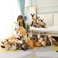 Simulation chat chien poupée réaliste en peluche courte peluche chat poupée en gros
