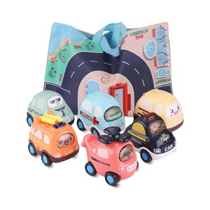 Ensemble de 6 voitures en plastique à <span class=keywords><strong>friction</strong></span> unisexe, tapis de jeu, sac de rangement pour bébé, jouets éducatifs pour les tout-petits - Product Image 1
