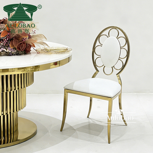 Silla Moderna de Acero Inoxidable para Bodas y Hoteles, con Respaldo Tipo Luna para Relajación, Ideal para Apartamentos, Comedores Exteriores y Salas de Estar - Product Image 2