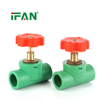 IFAN Vente en gros Robinet d'arrêt PPR vert en fer pour raccords de tuyauterie PPR 20-160mm