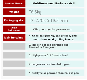 <span class=keywords><strong>Barbecue</strong></span> multifonctionnel haut de gamme intégré, <span class=keywords><strong>barbecue</strong></span> multifonctionnel d'extérieur, <span class=keywords><strong>barbecue</strong></span> au gaz, fumoir à charbon de bois, combinaison de plaque chauffante - Product Image 6