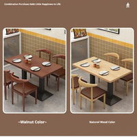 Ensemble de table et chaises de salle à manger 4 pièces en bois moderne multicolore, économique, avec dossier solide, pour la maison, les restaurants et la restauration