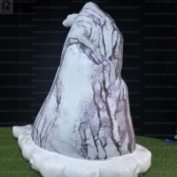 Iceberg gonflable géant de 3 m de haut avec éclairage LED, modèle de montagne personnalisé avec logo, accessoire pour événements publicitaires/festivals, en tissu Oxford