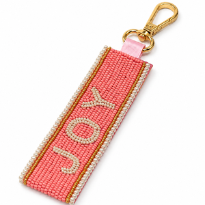 Sstringz Llavero artesanal de coral con cuentas y detalles dorados para mujer, accesorio para bolso, regalo de San Valentín, fiesta - Product Image 3