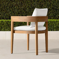 Ensemble de mobilier de jardin moderne extérieur en teck Table à manger et chaises de luxe en bois massif 6-8 places Patio Hotel Villa Restaurant 1 Set