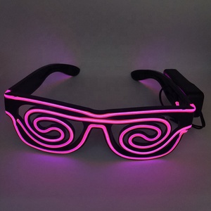 EL Wire Spiral LED Lunettes <span class=keywords><strong>de</strong></span> <span class=keywords><strong>soleil</strong></span> à éclairage <span class=keywords><strong>de</strong></span> foule EL Lunettes <span class=keywords><strong>de</strong></span> <span class=keywords><strong>soleil</strong></span> lumineuses pour événements EDM Festival Party Clubs Props - Product Image 4