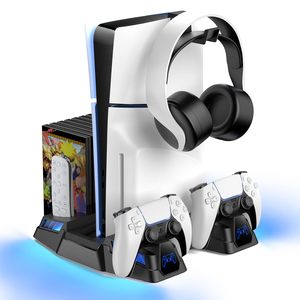 Console <strong>Cooling</strong> <strong>Stand</strong> Dual Controller Charger Remote <strong>Stand</strong> for <strong>PS5</strong> / <strong>PS5</strong> Slim Disc&amp;Digital - Product Image 1