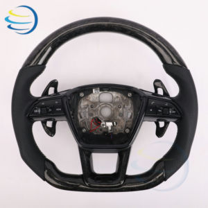 อัพเกรดภายในรถยนต์สำหรับ <span class=keywords><strong>Audi</strong></span> A3 A4 A5 S <span class=keywords><strong>3</strong></span> 4 5 6 <span class=keywords><strong>7</strong></span> RS3 4 5 6 <span class=keywords><strong>7</strong></span> A4L A6L TT S Coupe Roadster RS พวงมาลัยคาร์บอนไฟเบอร์ฟอร์จ - Product Image 4