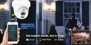 YCX 8MP Hik CCTV caméra de sécurité <span class=keywords><strong>Vision</strong></span> nocturne rouge bleu lampe de poche alarme Audio bidirectionnel 2.8mm couleur POE tourelle CMOS nuage - Product Image 4