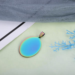 制造商不锈钢椭圆形个性化宠物ID标签狗标签空白钥匙链钥匙圈项链标签 - Product Image 4