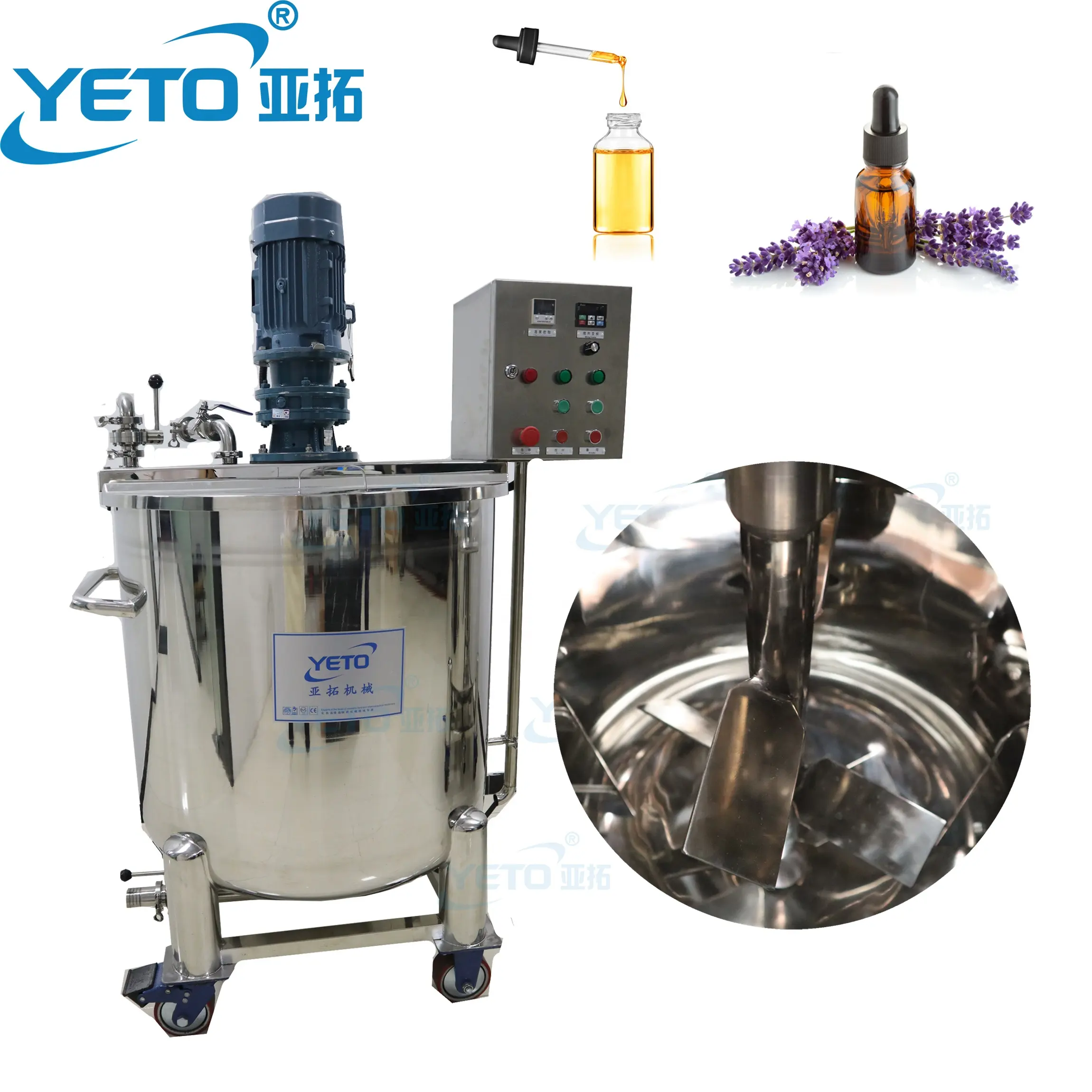 Factory Price High Quality Stainless Steel Heating Mixing Machine Liquid Cosmetic Body Lotion Mixing Tank With Agitator