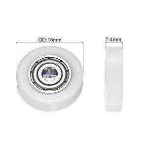 Özelleştirilmiş düz kasnak tekerlek mobilya donanım aksesuarları yüksek yük 623ZZ naylon kauçuk kaplı POM makaralı rulmanlar OEM desteği - Product Image 2