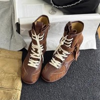 Nouvelles bottes d'hiver polyvalentes, douces, confortables, tendance, style boxe, à semelle plate, avec design rehaussant la taille, pour femmes