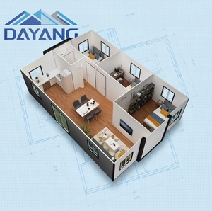 Maison conteneur préfabriquée extensible Dayang prête à l'emploi, 2 chambres, 20FT/40FT, alimentée à l'énergie <span class=keywords><strong>solaire</strong></span>, panneaux sandwich EPS, bureau et salle de bain - Product Image 3