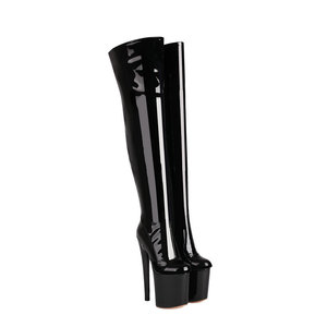 Fashion Queen Coarse Heel Round Toe Over-the-Knee Boots Autumn Catwalk Sexy Fetish Shoes Exotic Dancer Big Size <b>Pole</b> <b>Dance</b> Shoes - Product Image 5