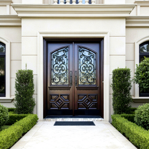 Puerta Principal de Hierro Forjado, Puerta Doble de Entrada Exterior para Casa (usada), Puerta de Seguridad de Acero - Product Image 1