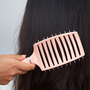 Wide Tooth Paddle Hairbrush Vent Design For <b>Curly</b> Hair Volumizing Styling Comb For Men And Women Oblong Shape Plastic Material - Product Image 4