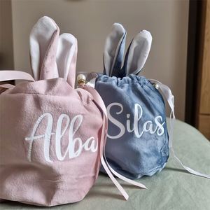 Adorno Personalizado de Orejas de Conejo de Pascua, Bolsa Pequeña, Estilo Moderno, Material de Poliéster, Nombre Personalizado, Almacenamiento de Dulces para Bodas - Product Image 5