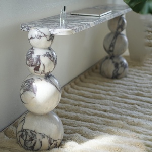 Blanco y Negro Venta al por mayor Turquía Calacatta para el hogar Precio Cocina Bar Beige Consola Mesa Diseño moderno Hotel Mármol blanco - Product Image 1