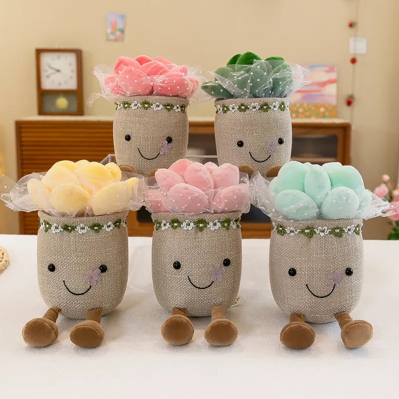 뜨거운 판매 창조적 인 버섯 꽃 시리즈 인형 꽃 봉제 장난감 인형 시뮬레이션 식물 인형 다육 식물 화분