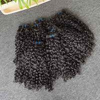 Extensions de cheveux brésiliens vierges à 100 %, 20 pouces, pour cheveux bouclés, trame soignée, tissage rebondissant, pour la transformation capillaire féminine